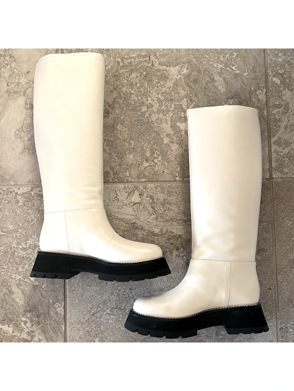 3.1 Phillip Lim Kate Tall Boots in White, Size 38.5 New in Box + Dust Bag $650
